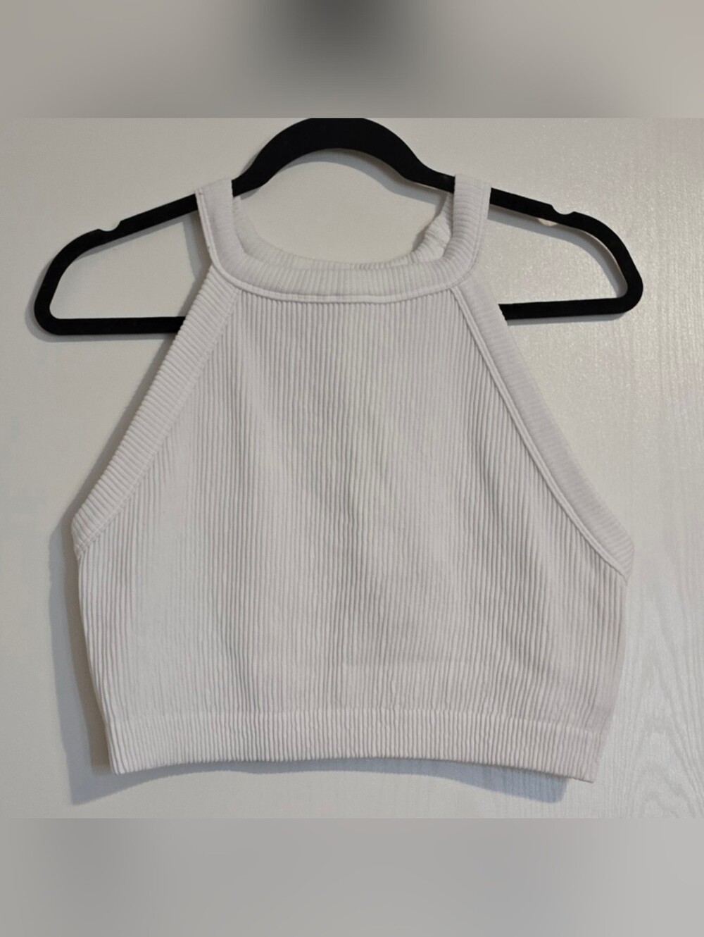 Aerie Women’s XXL White Ribbed High Neck Crop Tank Top Racerback